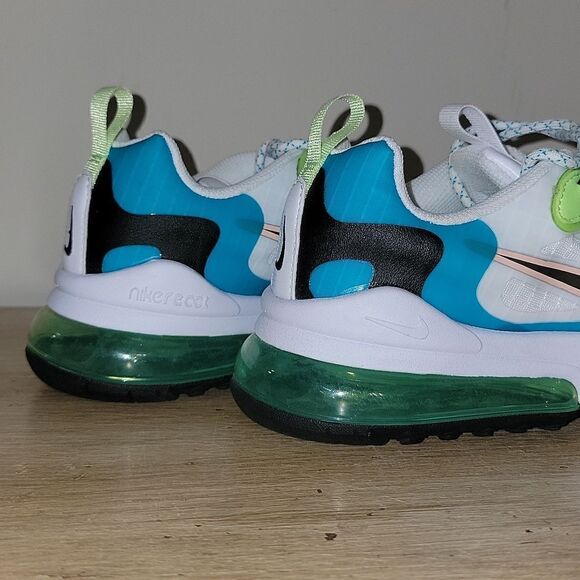 Nike Air Max 270 React SE GS 'Oracle Aqua' Shoes Size 5y Womens 6.5 - Picture 11 of 14